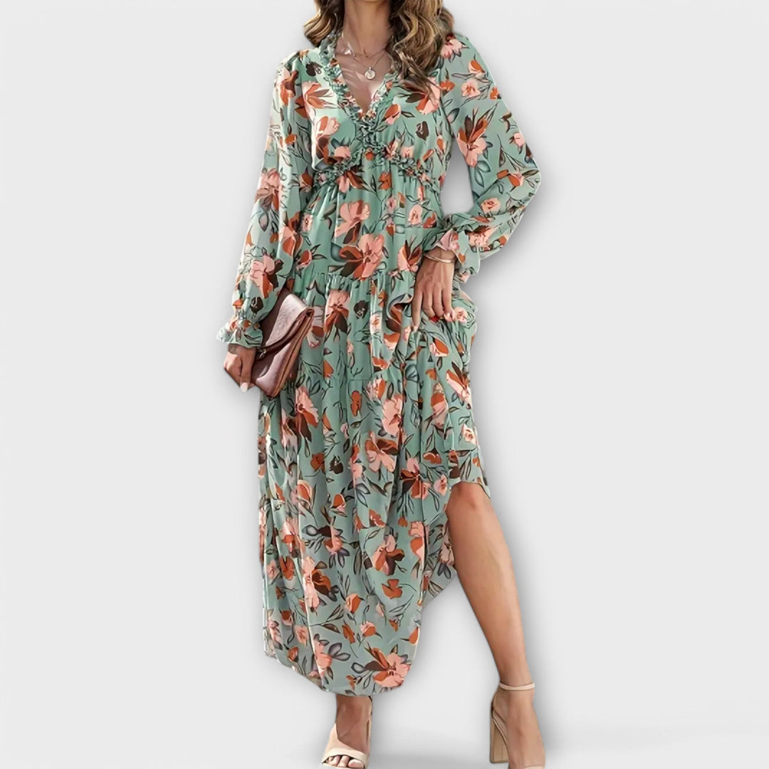 CAMILLA | ELEGANT FLORAL MAXI DRESS