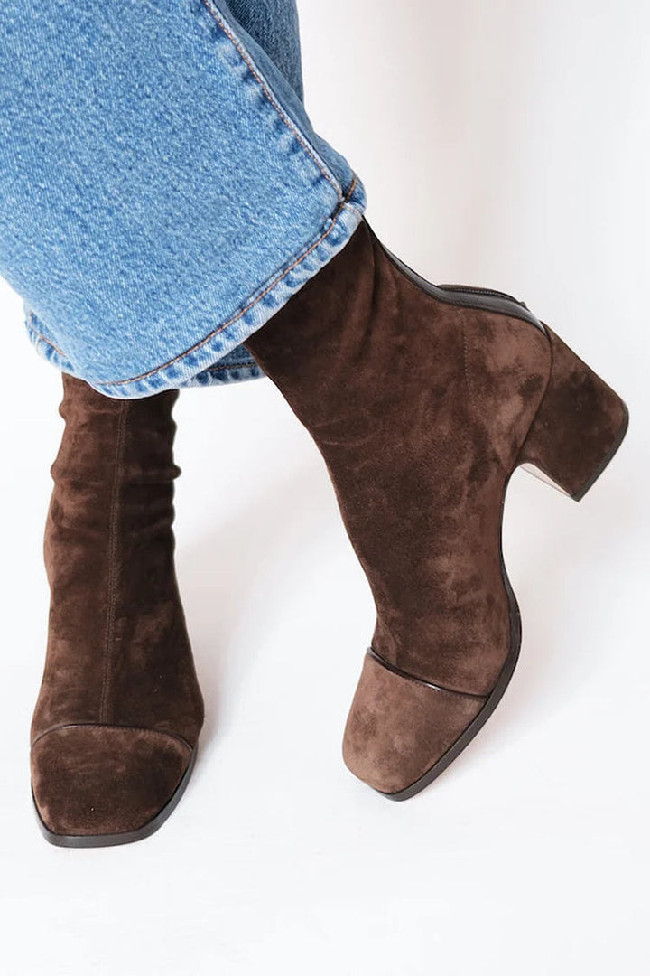 HARPER & JUNE | SQUARE TOE HEELED BOOTS