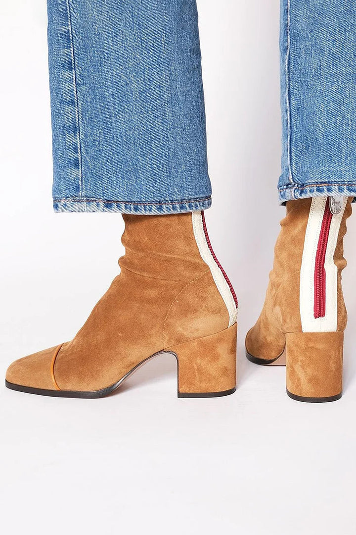 HARPER & JUNE | SUEDE ZIP-UP ANKLE BOOTS