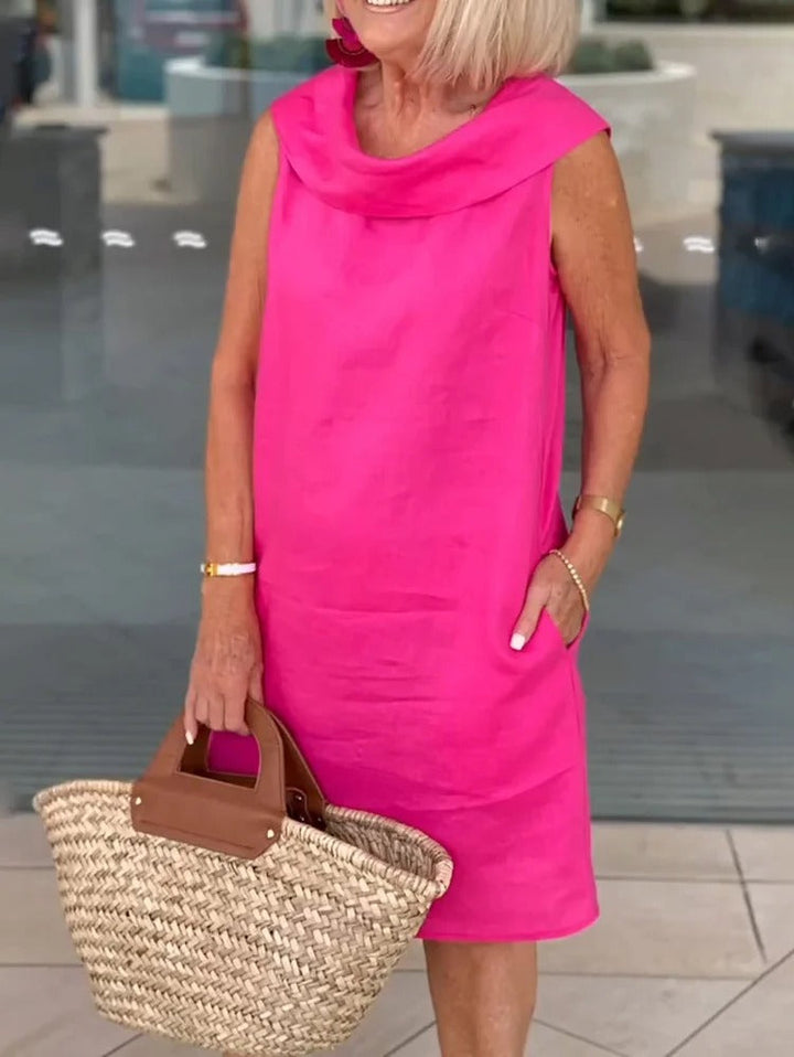 FRANCES | COWL NECK SHIFT DRESS