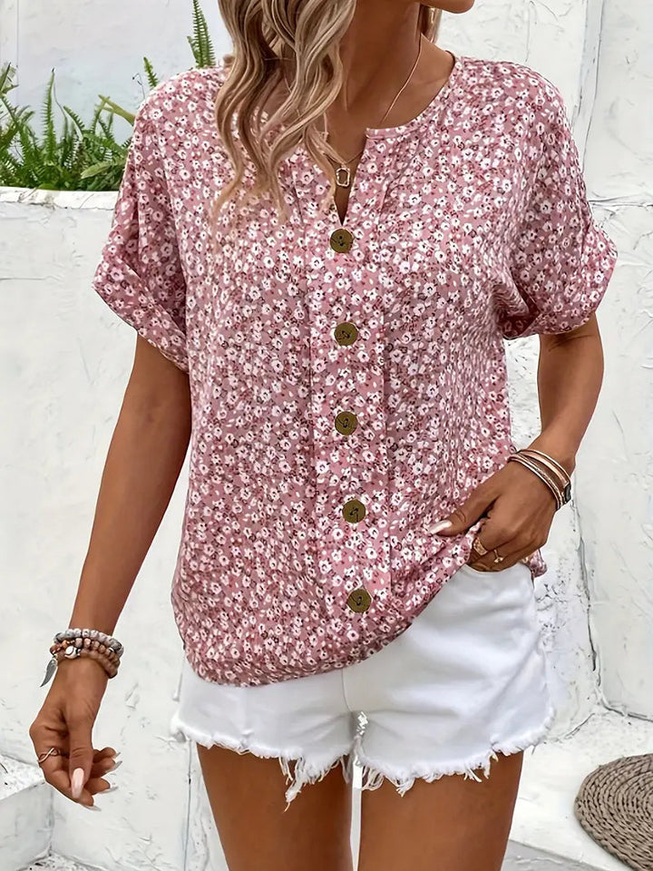 NORTHLINE STUDIO | FLORAL BUTTON BLOUSE
