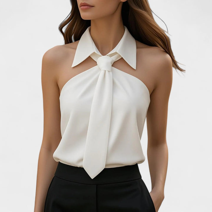 NORTHLINE STUDIO | TIE COLLAR HALTER TOP