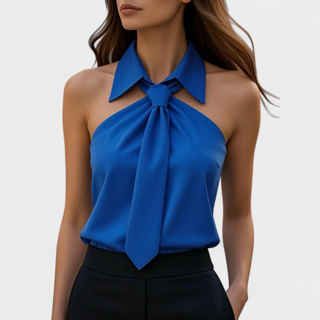 NORTHLINE STUDIO | TIE COLLAR HALTER TOP