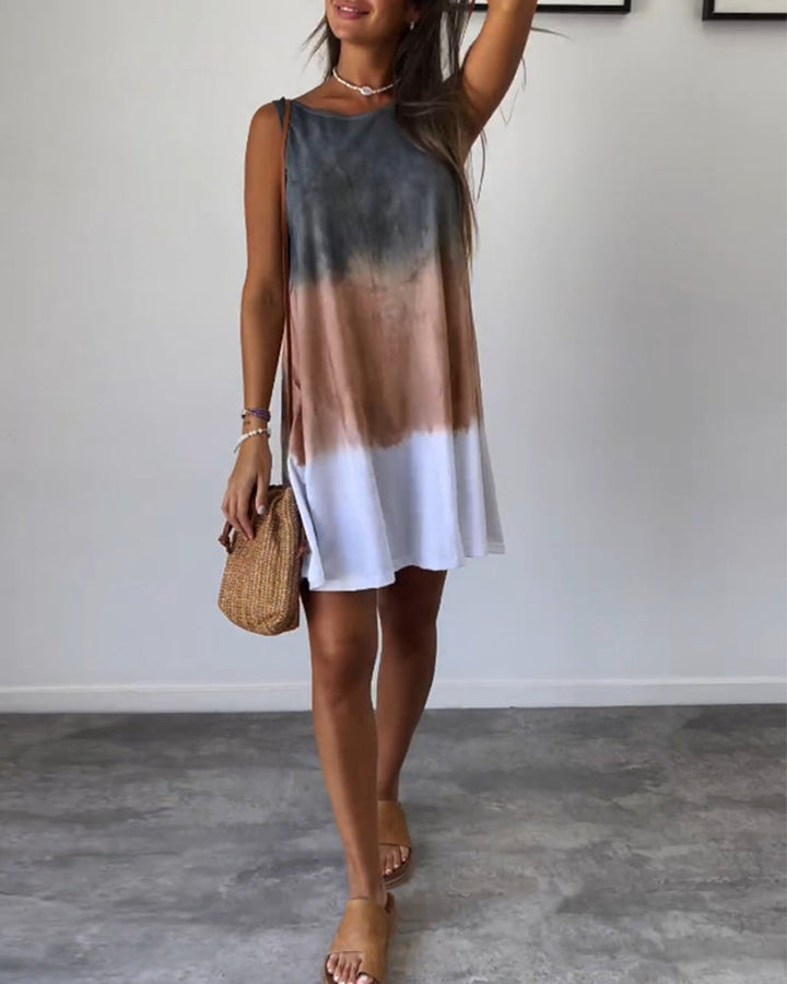 EDEN | SUNSET TIE-DYE TANK DRESS