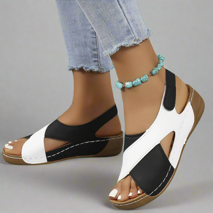 HARPER & JUNE | COLORBLOCK SLINGBACK SANDALS