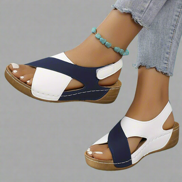 HARPER & JUNE | COLORBLOCK SLINGBACK SANDALS