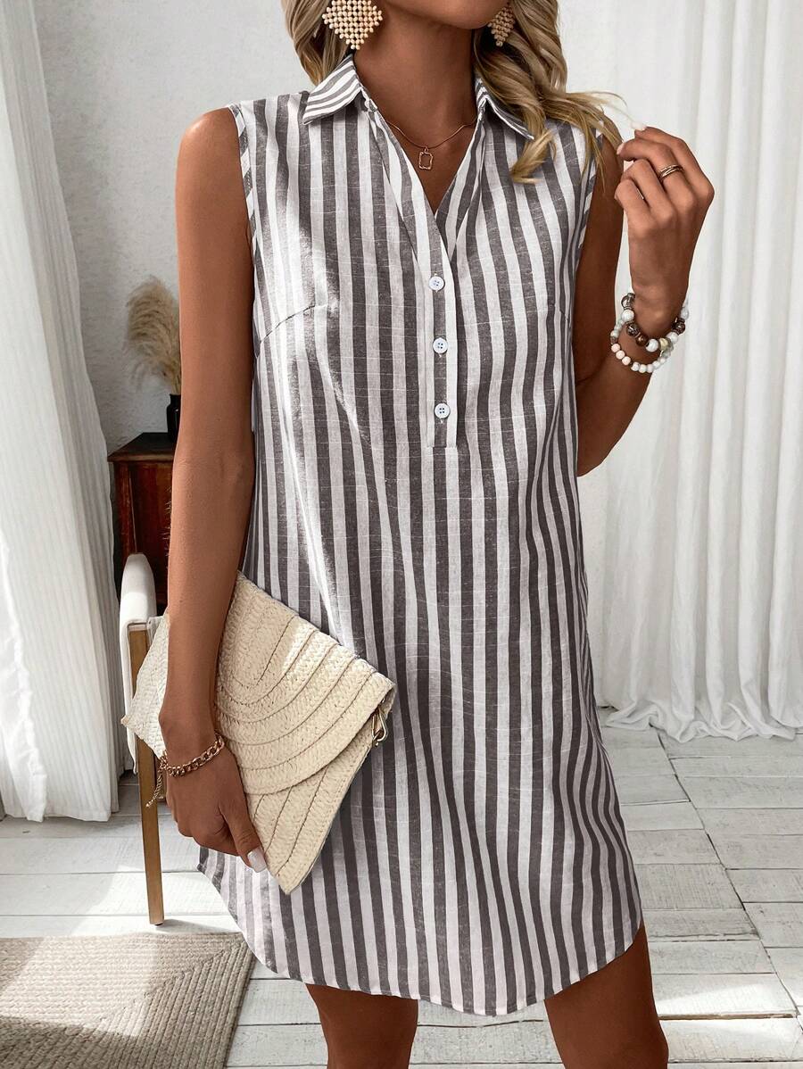 MARIE | STRIPED SHIRT DRESS