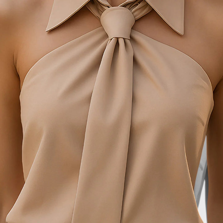 NORTHLINE STUDIO | TIE COLLAR HALTER TOP