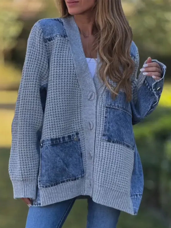 NORTHLINE STUDIO | Patch Knit Casual Cardigan