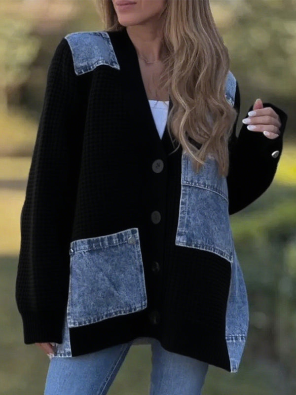 NORTHLINE STUDIO | Patch Knit Casual Cardigan