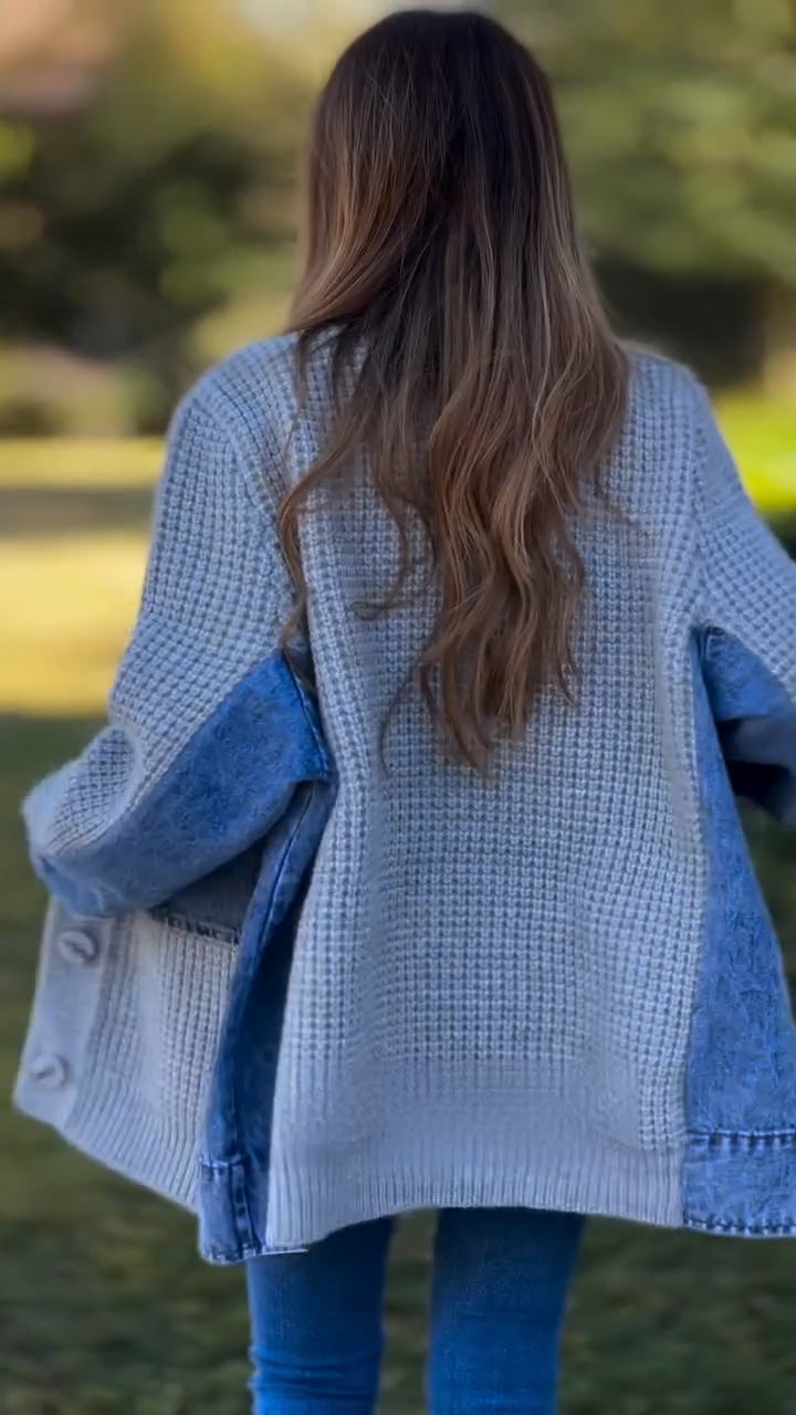 NORTHLINE STUDIO | Patch Knit Casual Cardigan