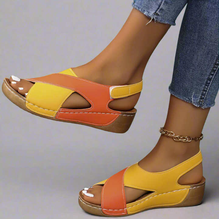 HARPER & JUNE | COLORBLOCK SLINGBACK SANDALS