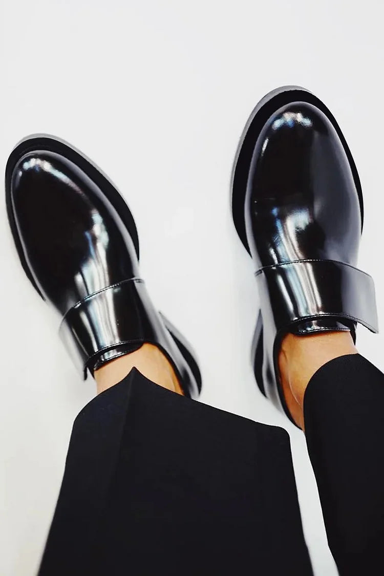 HARPER & JUNE | POLISHED STRAP LOAFERS