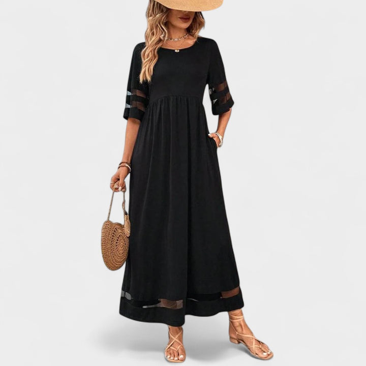 JACQUELINE | CHIC PANEL MAXI DRESS