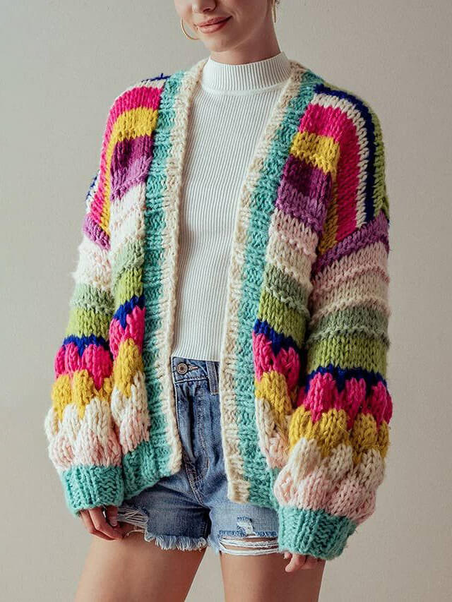 NORTHLINE STUDIO | RAINBOW CHUNKY CARDIGAN