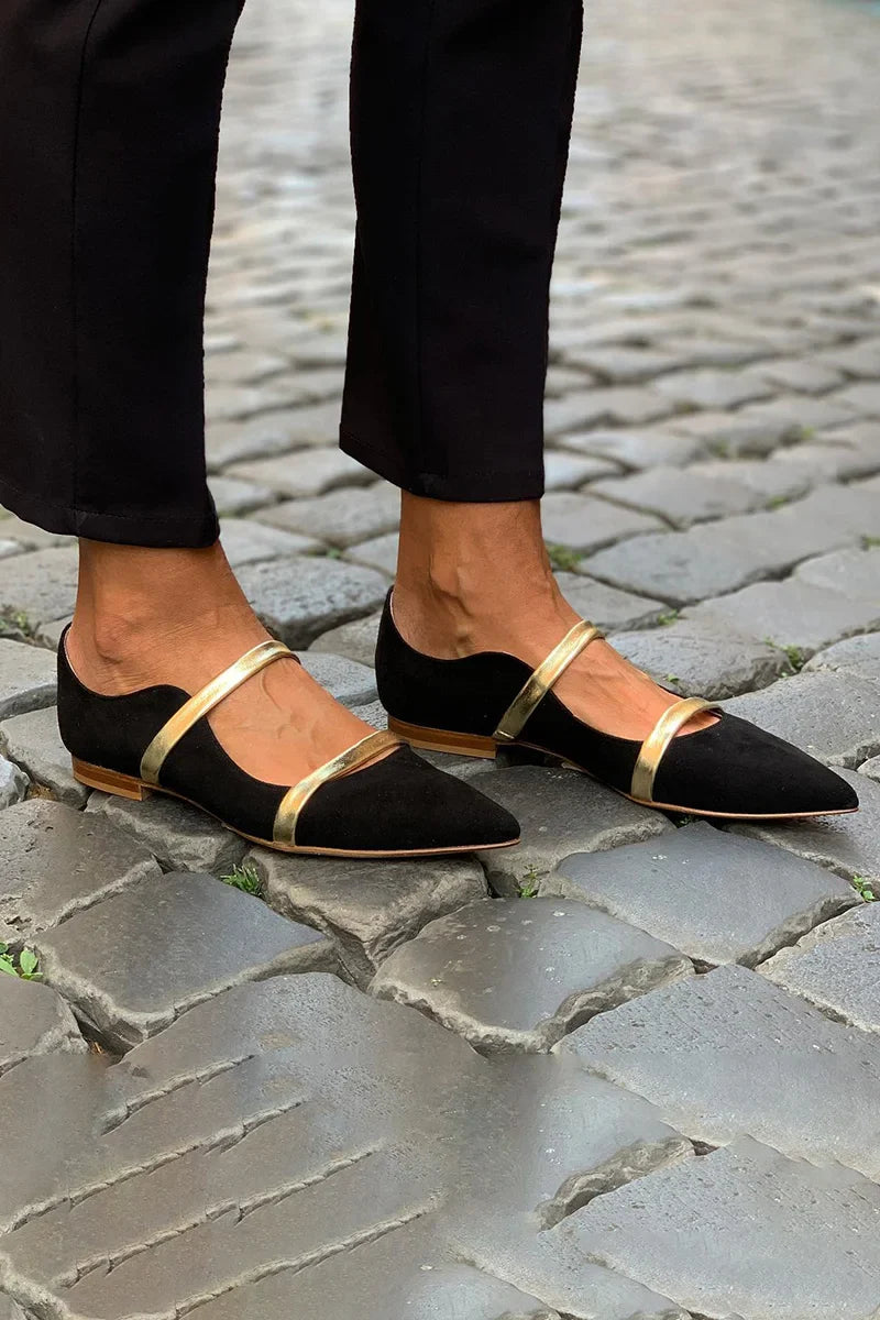 HARPER & JUNE | PURPLE STRAP FLATS