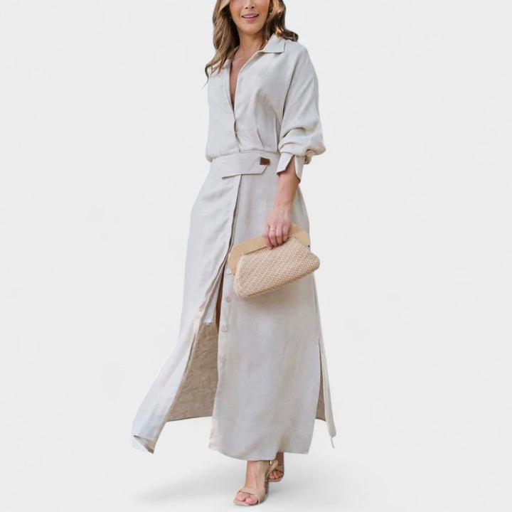 VIVIAN | BUTTON-UP MAXI DRESS