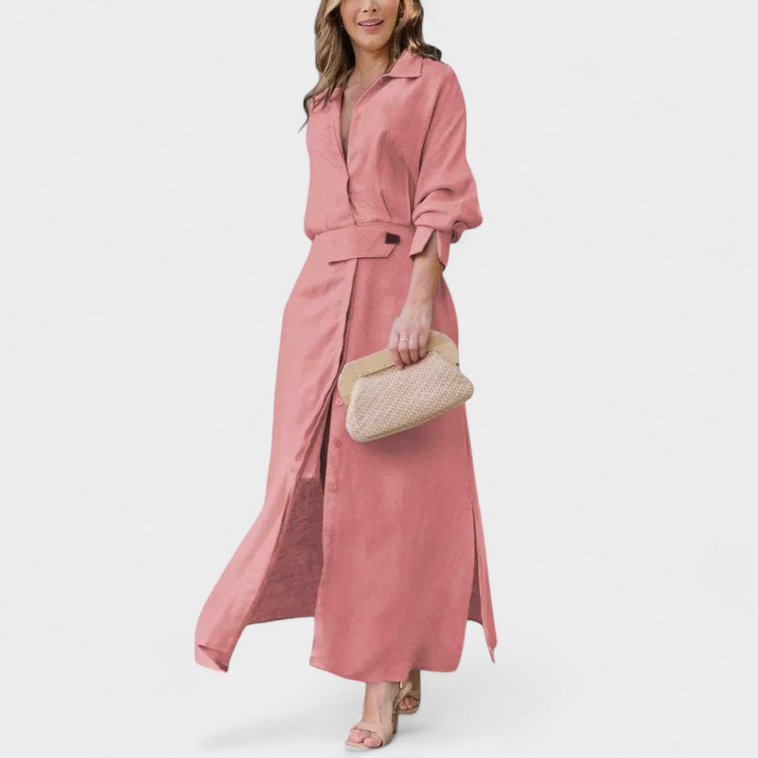 VIVIAN | BUTTON-UP MAXI DRESS