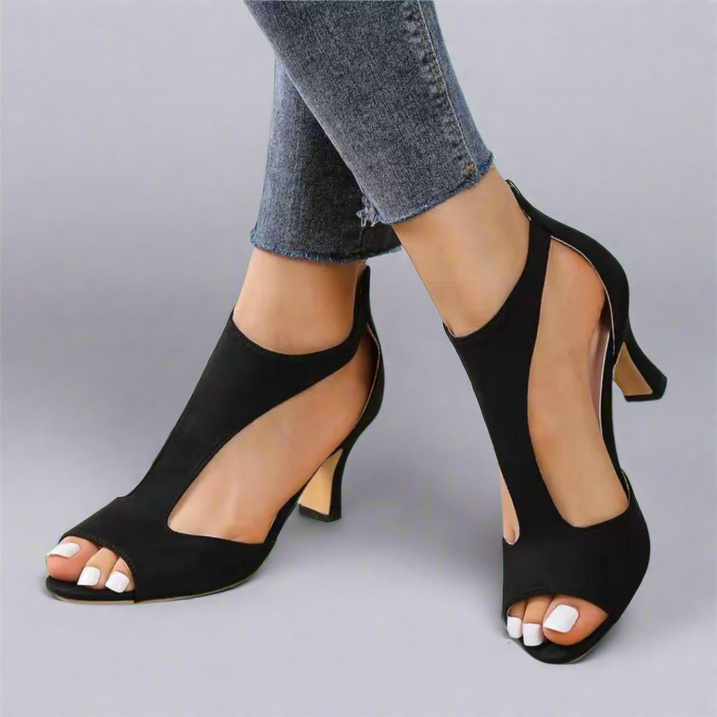 HARPER & JUNE | CUTOUT PEEP TOE HEELS