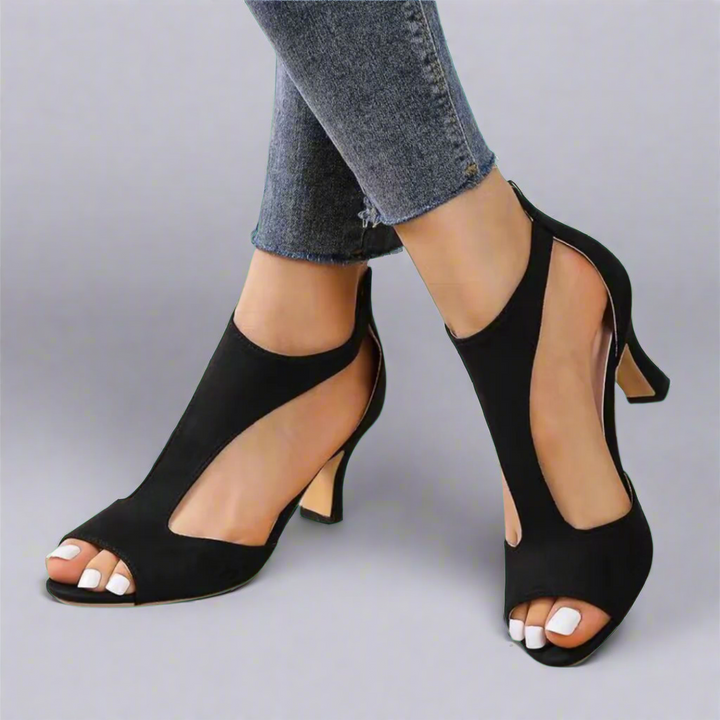 HARPER & JUNE | CUTOUT PEEP TOE HEELS