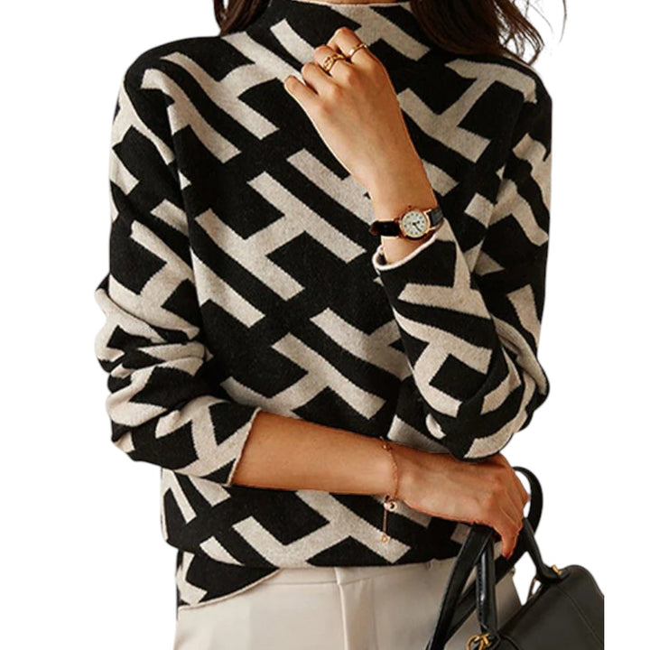 NORTHLINE STUDIO | GEOMETRIC PATTERN KNIT SWEATER