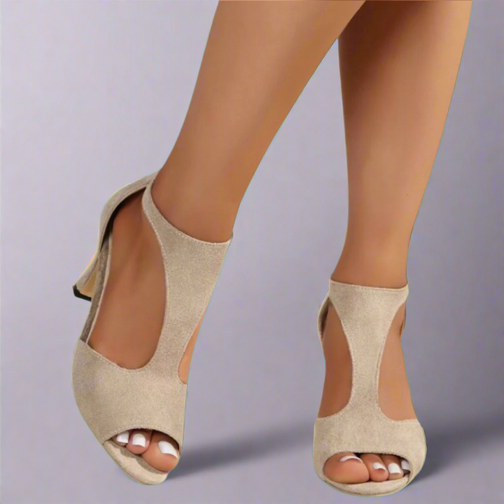 HARPER & JUNE | CUTOUT PEEP TOE HEELS