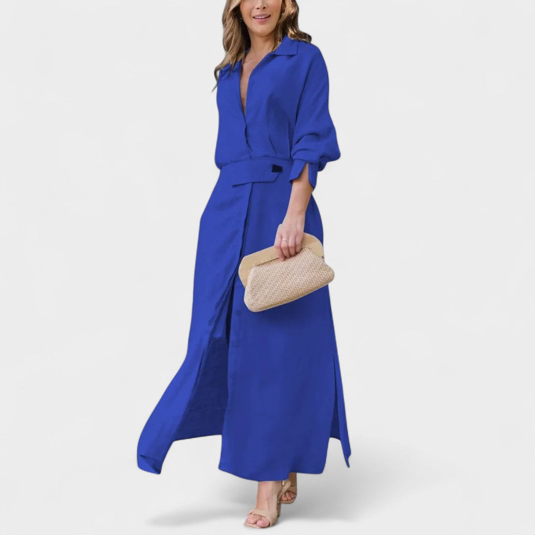 VIVIAN | BUTTON-UP MAXI DRESS