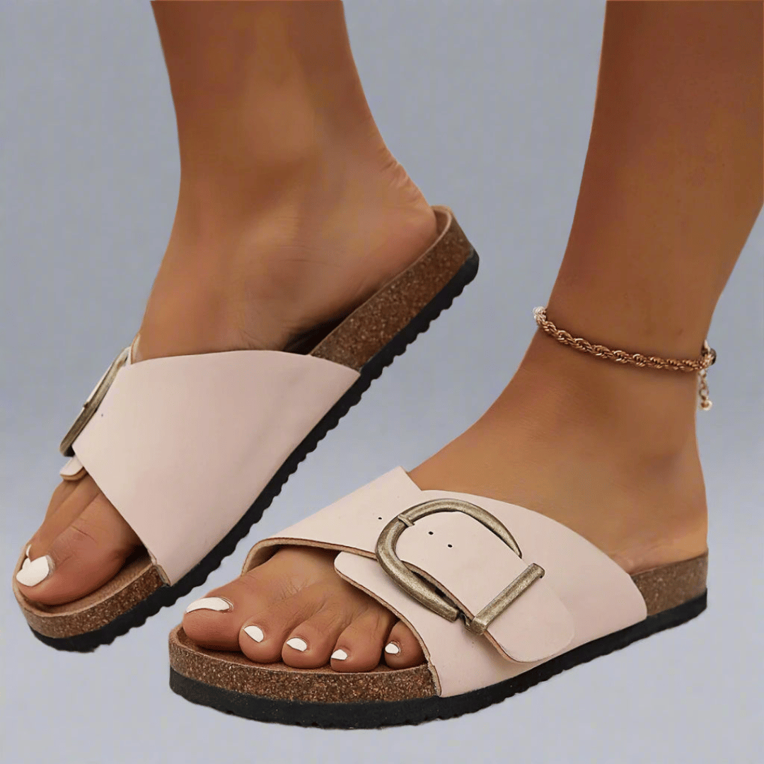 HARPER & JUNE | BUCKLE SLIDE SANDALS