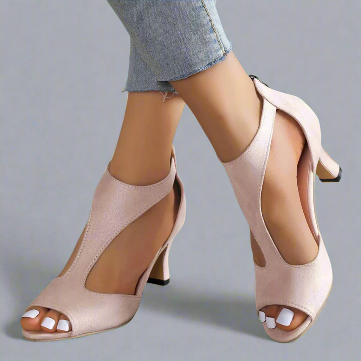 HARPER & JUNE | CUTOUT PEEP TOE HEELS
