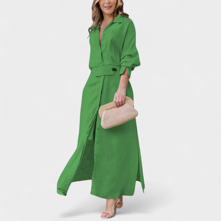 VIVIAN | BUTTON-UP MAXI DRESS