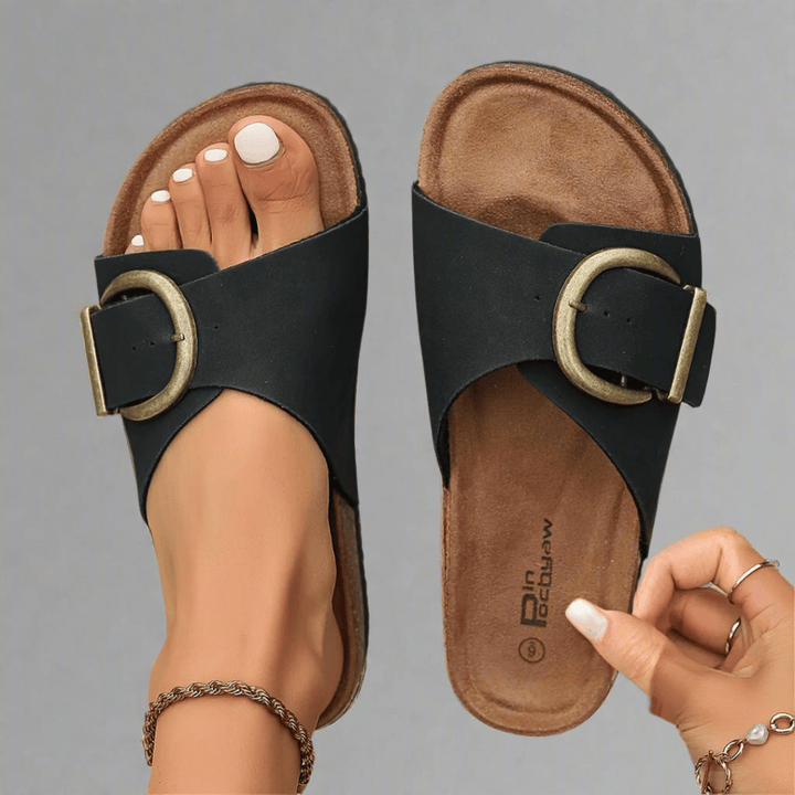 HARPER & JUNE | BUCKLE SLIDE SANDALS