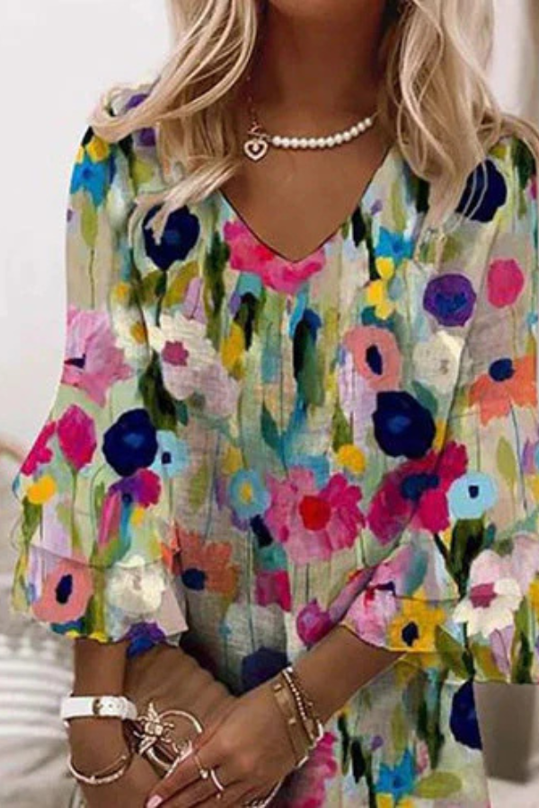 REBECCA | WATERCOLOUR BLOOM SHIFT DRESS