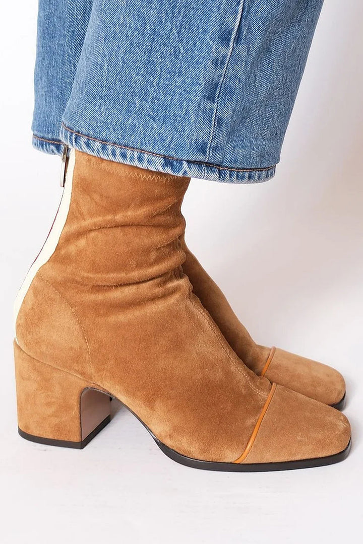 HARPER & JUNE | SUEDE ZIP-UP ANKLE BOOTS