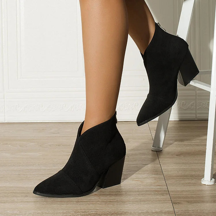 HARPER & JUNE | POINTED ANKLE BOOT WITH SUEDE EFFECT