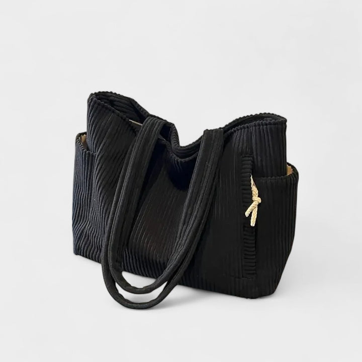 Tilda – Ribbed Tote Bag with Cord Detail