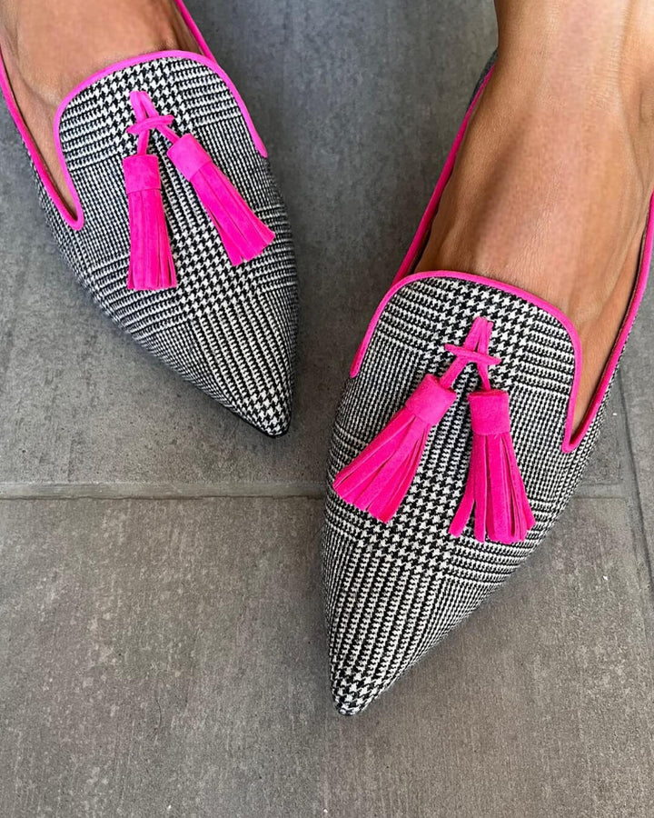HARPER & JUNE | POINTED LOAFER WITH FLUO FRINGES