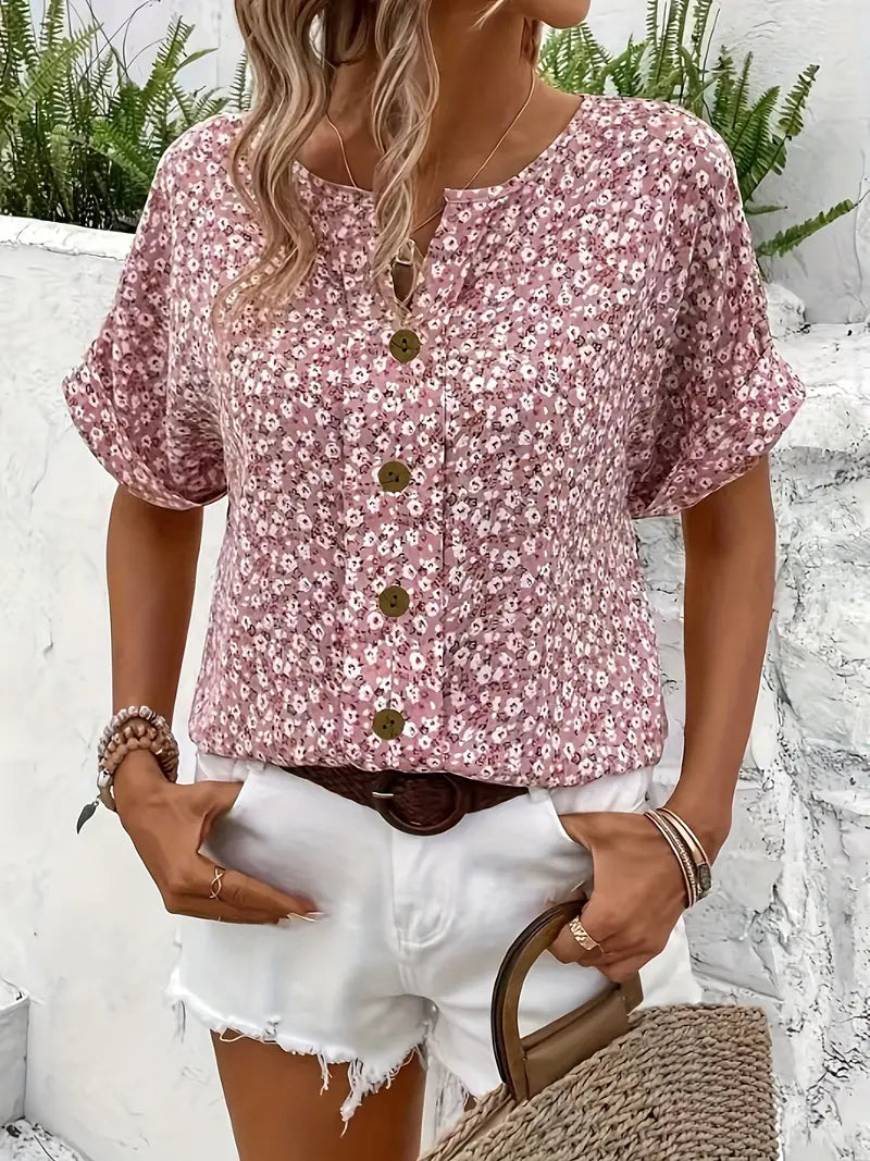 NORTHLINE STUDIO | FLORAL BUTTON BLOUSE