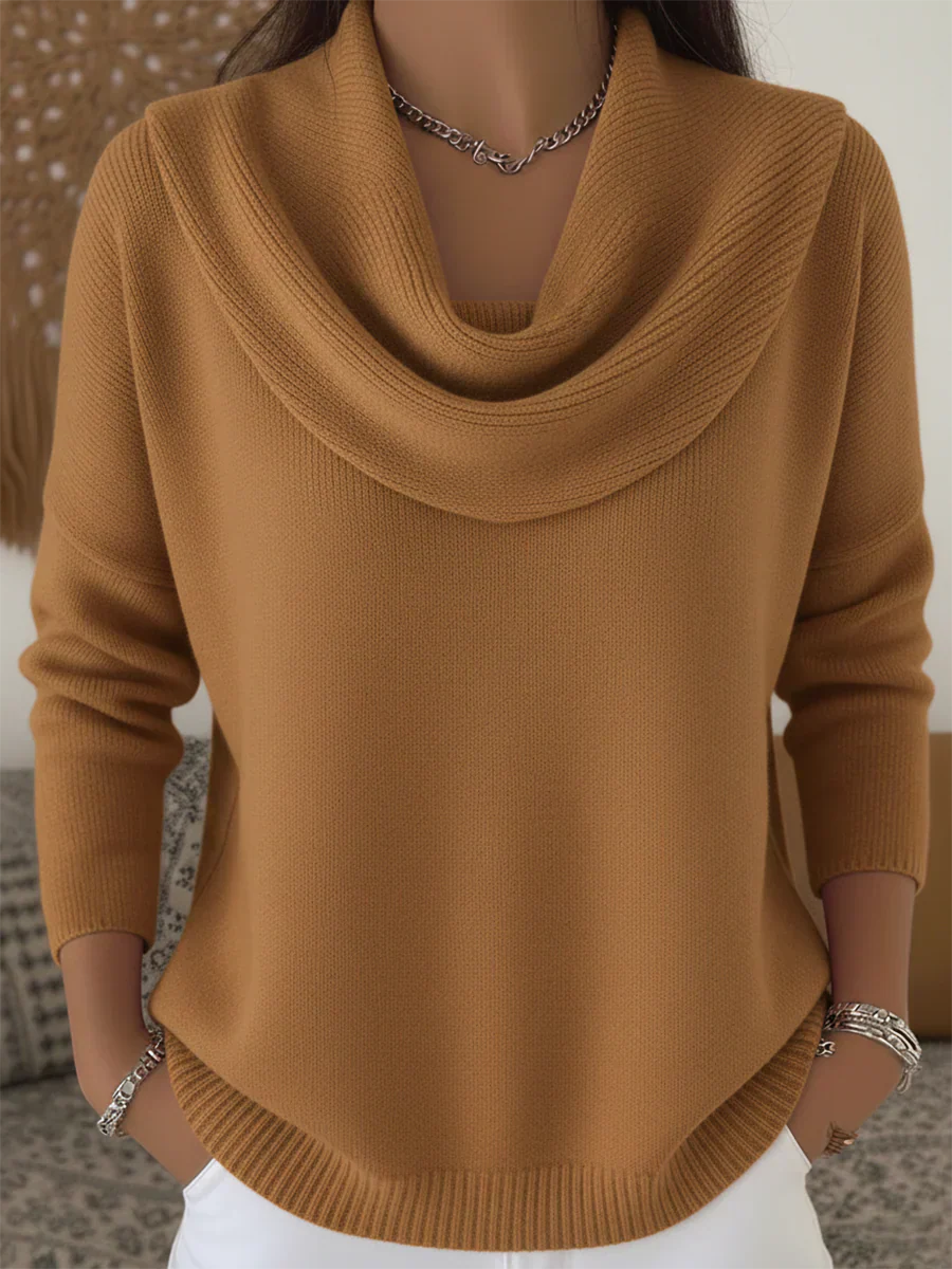 NORTHLINE STUDIO | DRAPED COWL NECK SWEATER