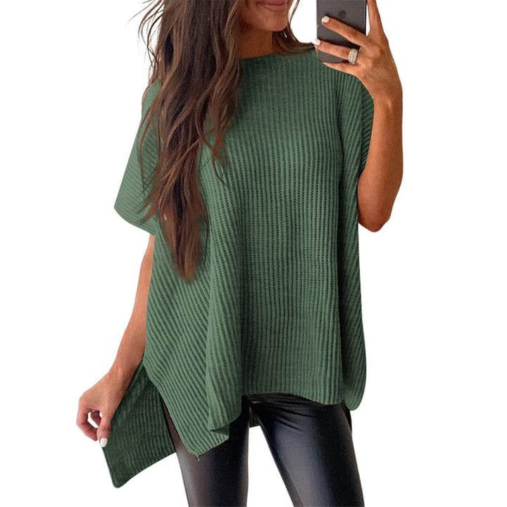 NORTHLINE STUDIO | Loose-Fit Crewneck Knit Pullover Top