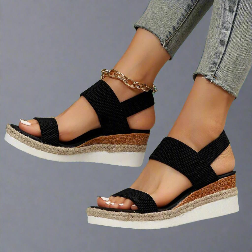 HARPER & JUNE | BLACK PLATFORM SANDALS