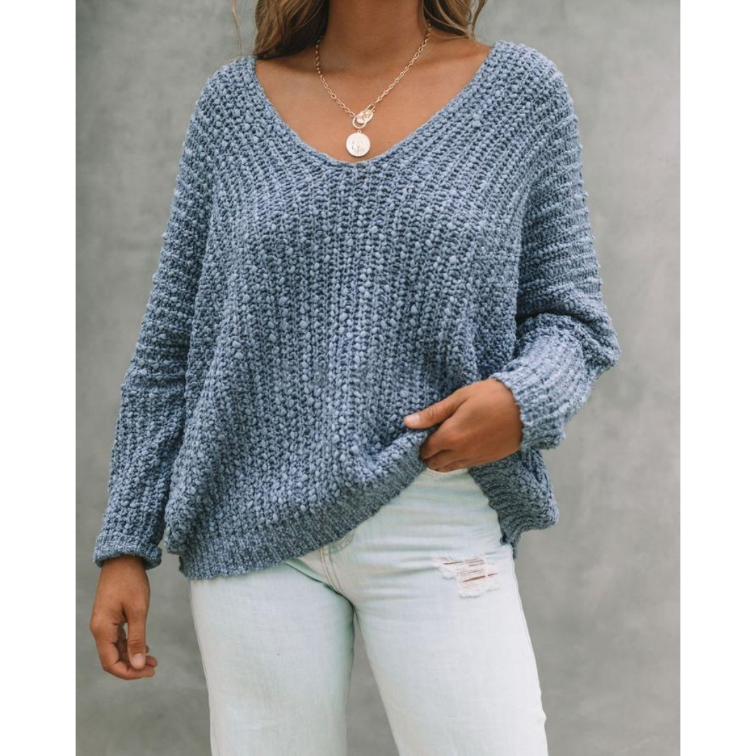 NORTHLINE STUDIO | Lightweight V-Neck Drop Shoulder Sweater