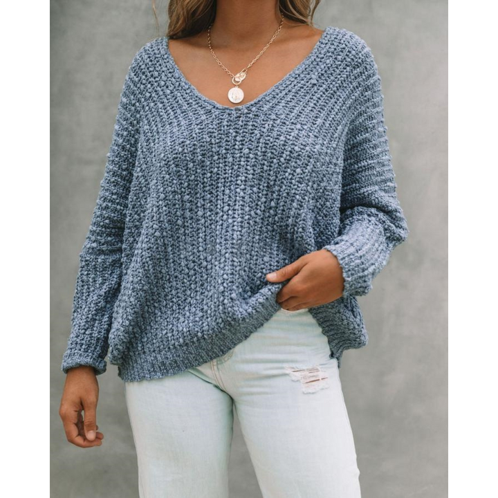 NORTHLINE STUDIO | Lightweight V-Neck Drop Shoulder Sweater