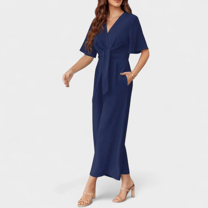 PAULA | TIE-WAIST WIDE LEG JUMPSUIT