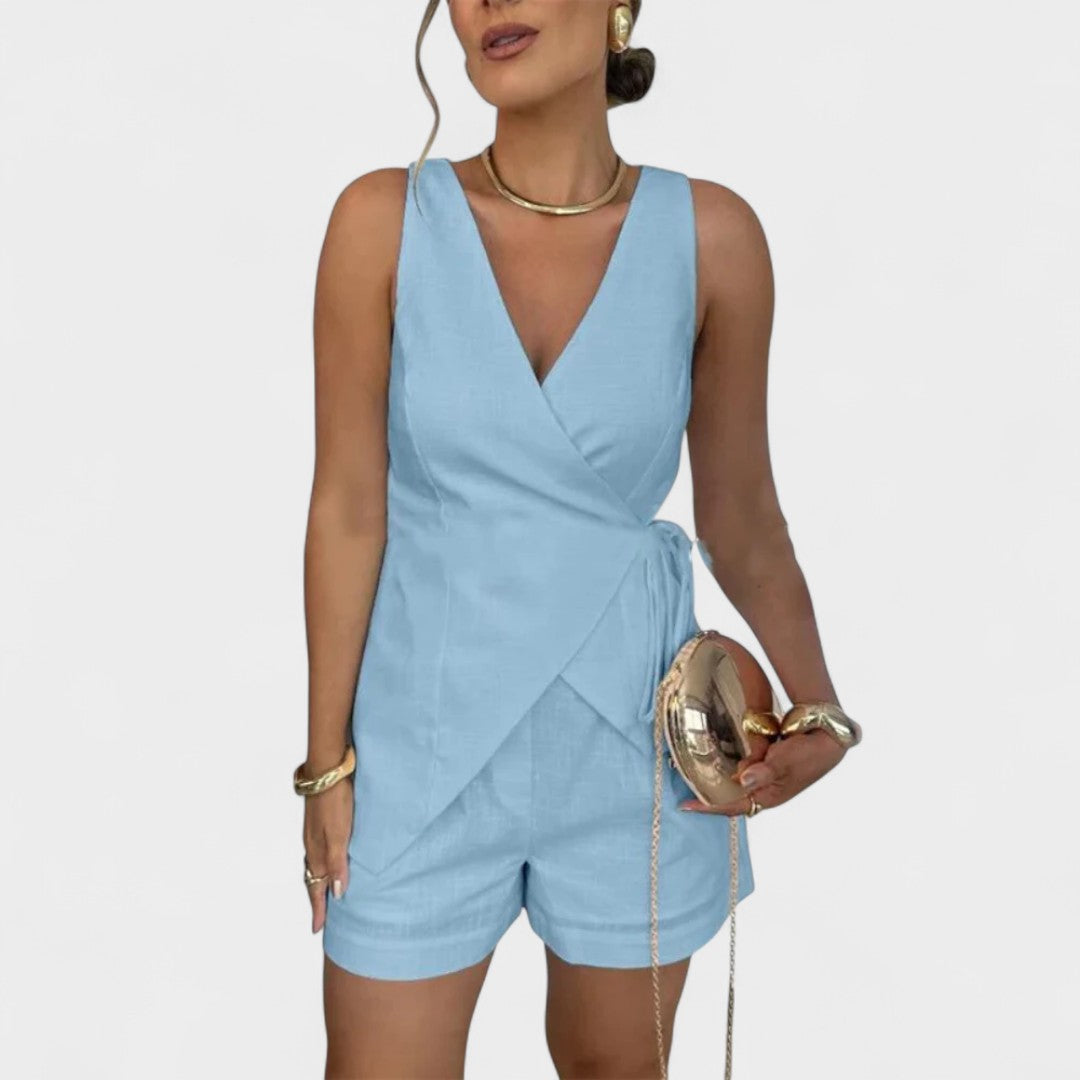 ARIA | SLEEVELESS WRAP ROMPER
