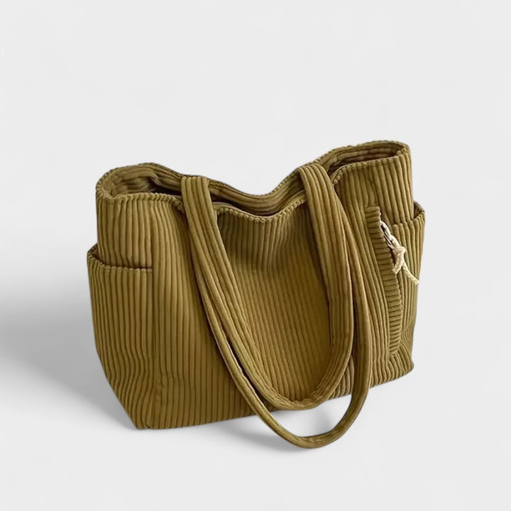 Tilda – Ribbed Tote Bag with Cord Detail