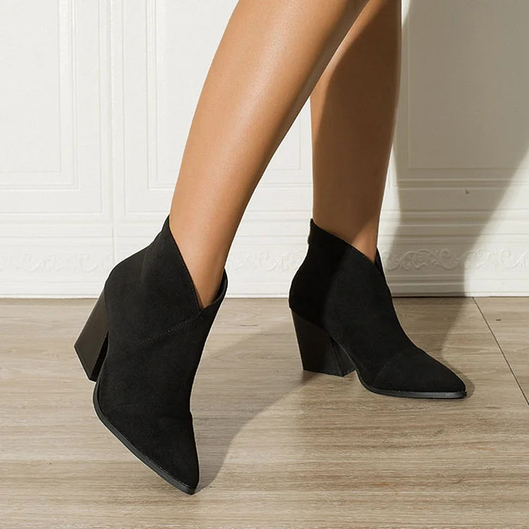 HARPER & JUNE | POINTED ANKLE BOOT WITH SUEDE EFFECT
