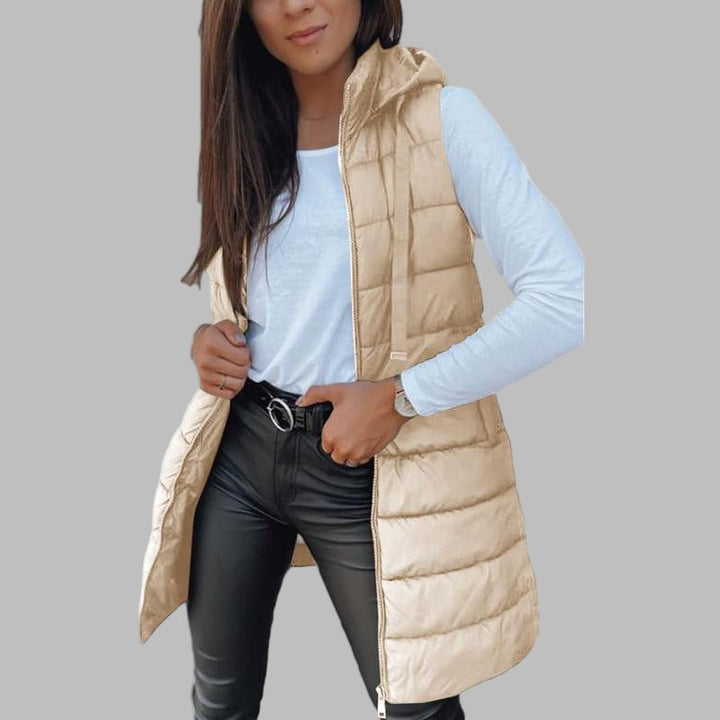 NORTHLINE STUDIO | Casual Sleeveless Hood Long Puffer Vest