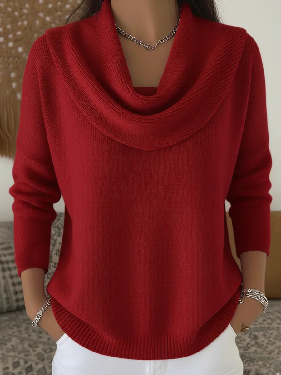 NORTHLINE STUDIO | DRAPED COWL NECK SWEATER