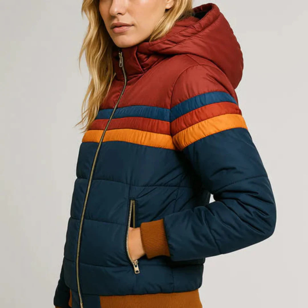 NORTHLINE STUDIO | RETRO STRIPED PUFFER JACKET