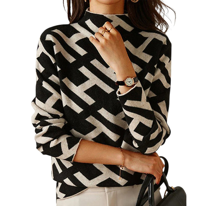 NORTHLINE STUDIO | GEOMETRIC PATTERN KNIT SWEATER